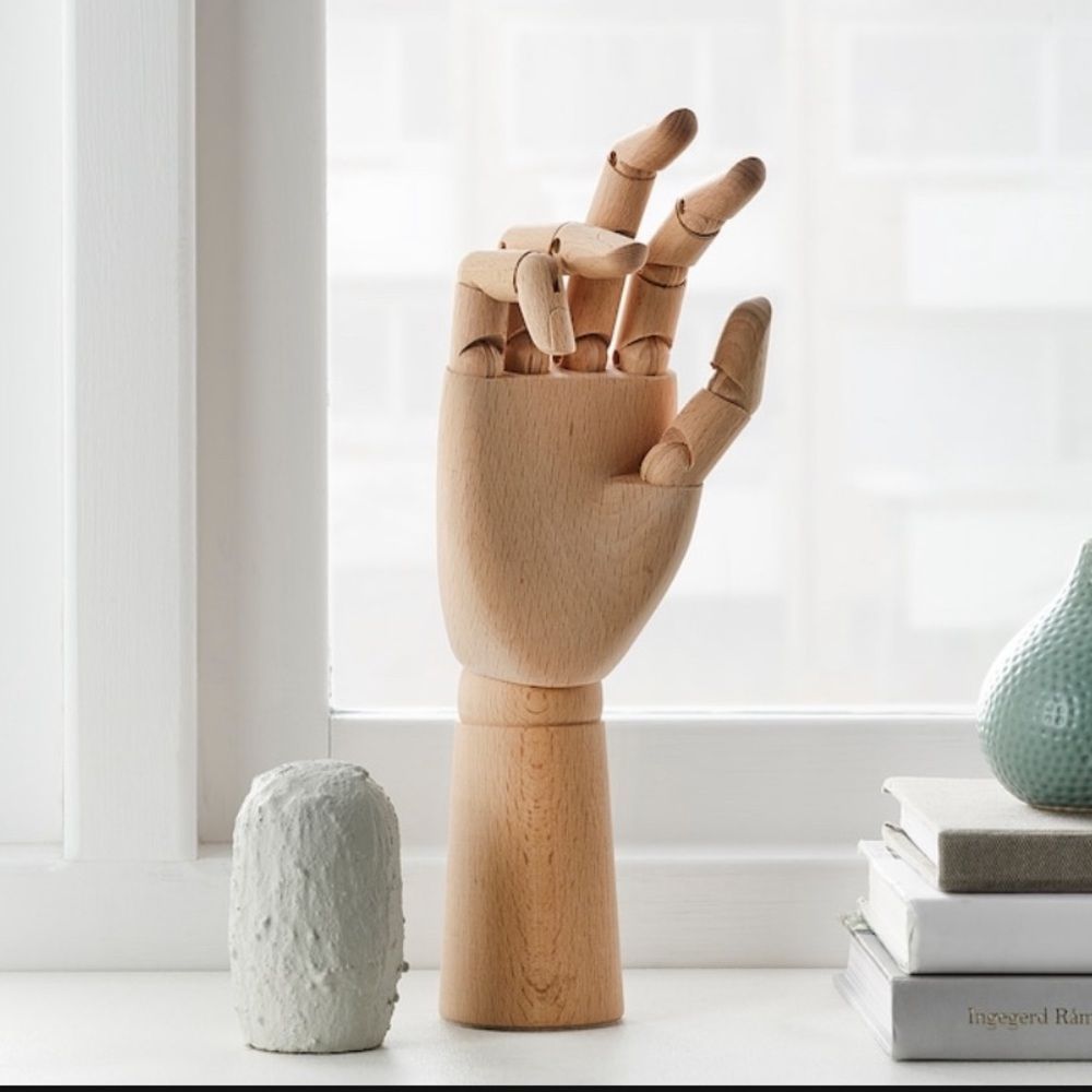Wooden Hand Decoration Accessory Holder, Natural 12”, Jewelry Holder
